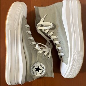 Converse High Top Platform Sneakers - Sage Green
